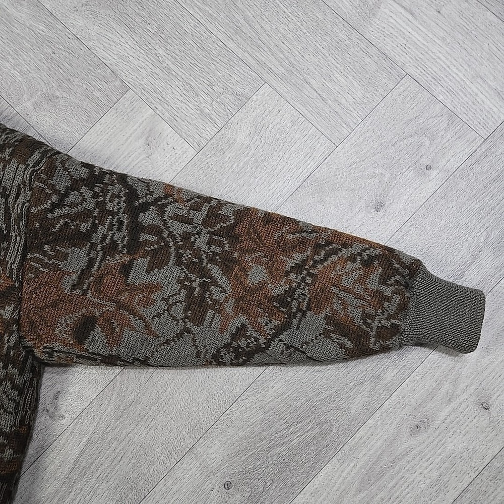 VTG Cabelas Large Wool Camo Sweater Realtree Lined Insulated Hunting Zip Jacket - Picture 8 of 16